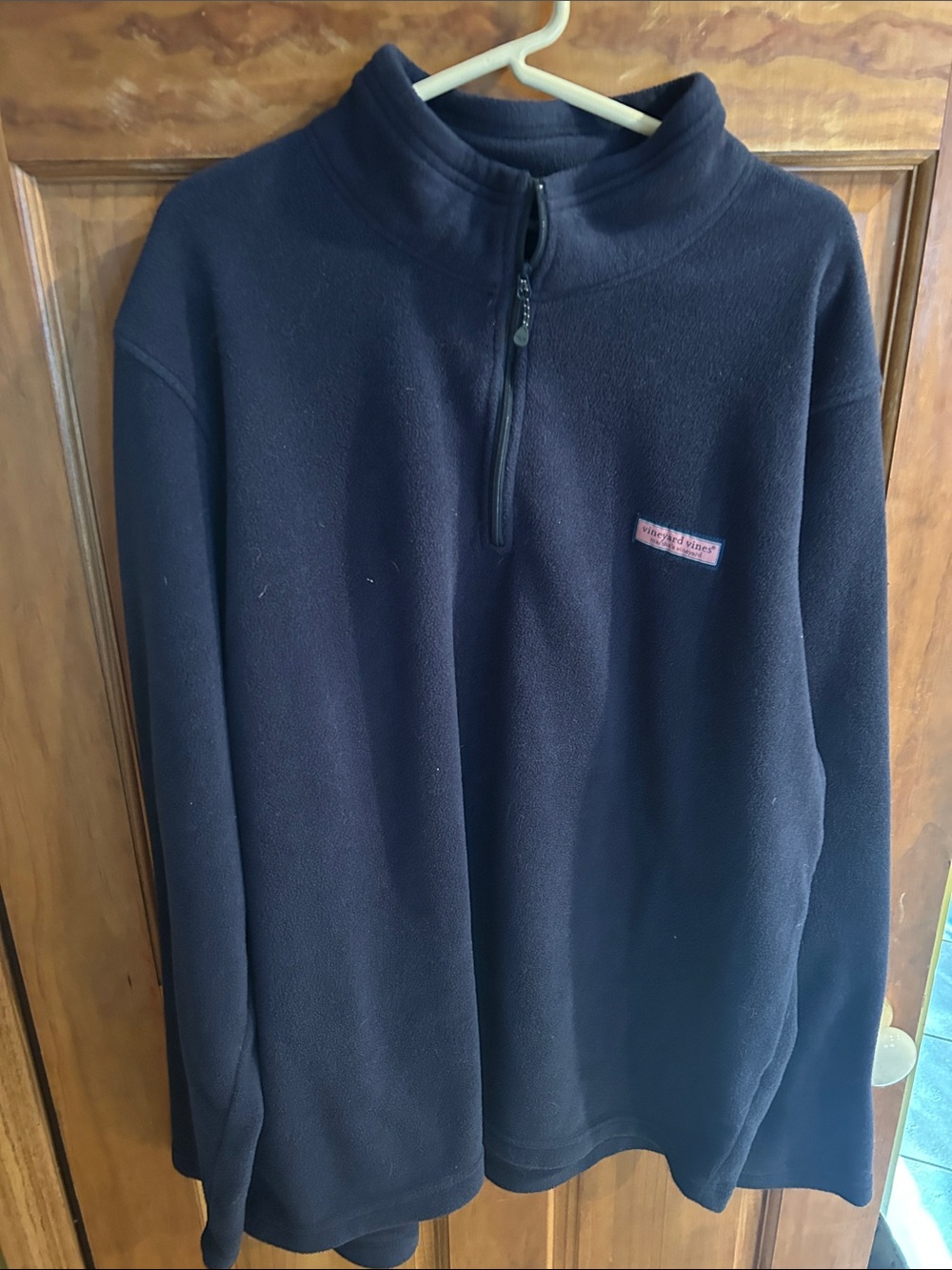 Vineyard Vines Navy Men's Quarter-Zip Fleece Pullover. XXL